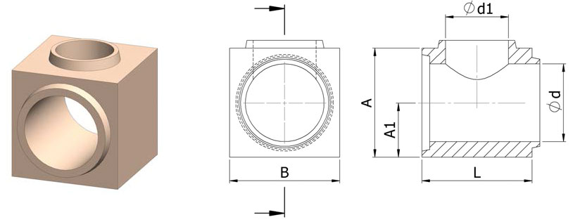 Т-образный распределитель керамической литниковой системы SEEIF с понижающимся сечением
