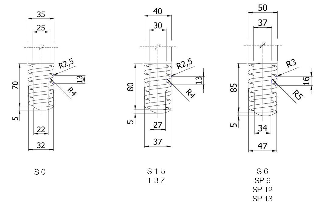 rezbovye koncy sterjney stopora